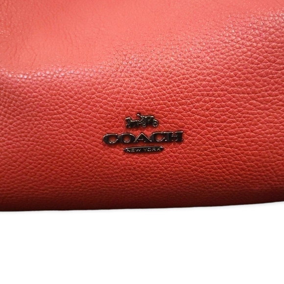 Coach Edie 31 Shoulder Bag Washed Red Leather Edie Turnlock Purse - Picture 9 of 12